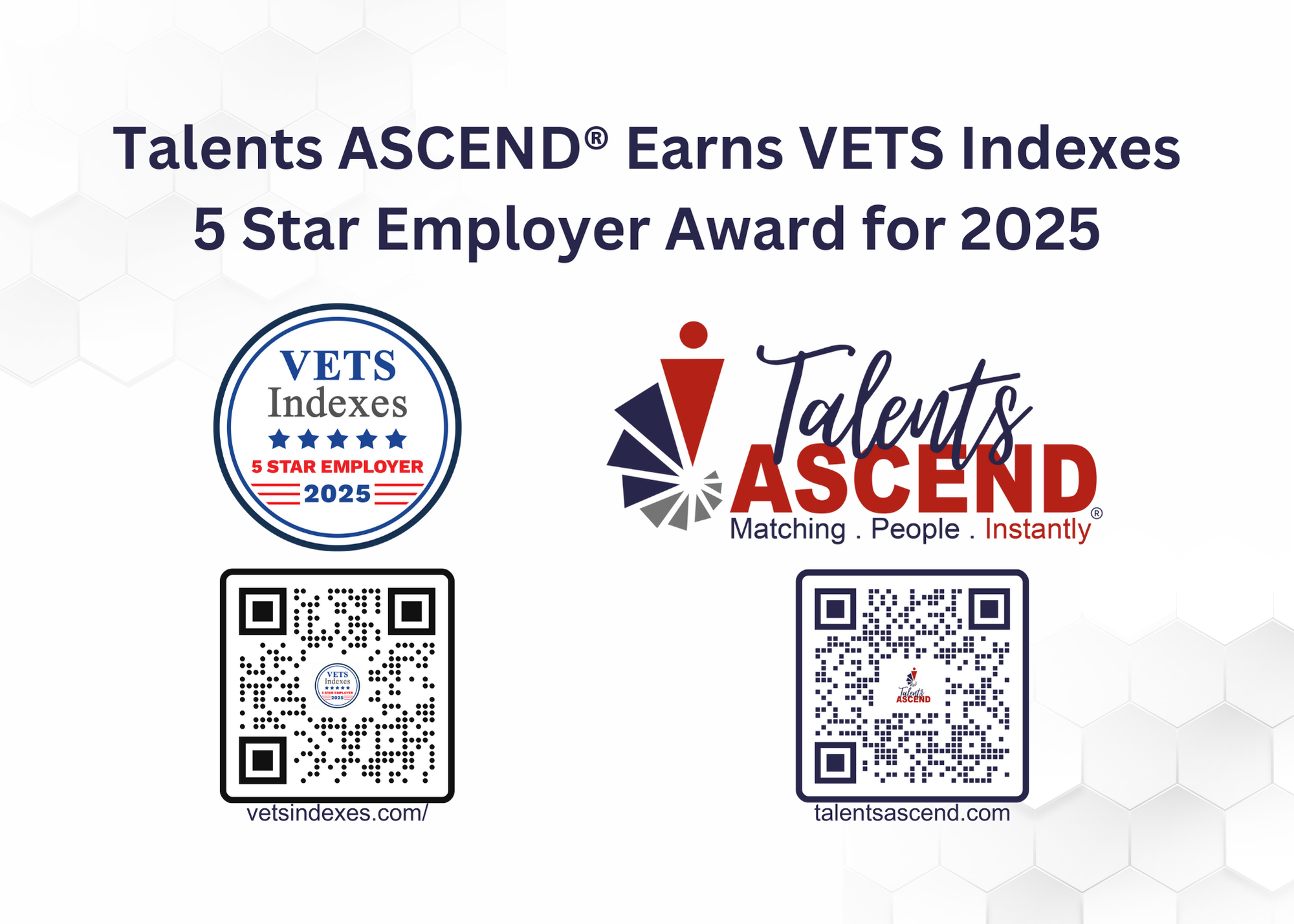 Vet Indexes Awards Talents ASCEND 4 stars as veteran employer